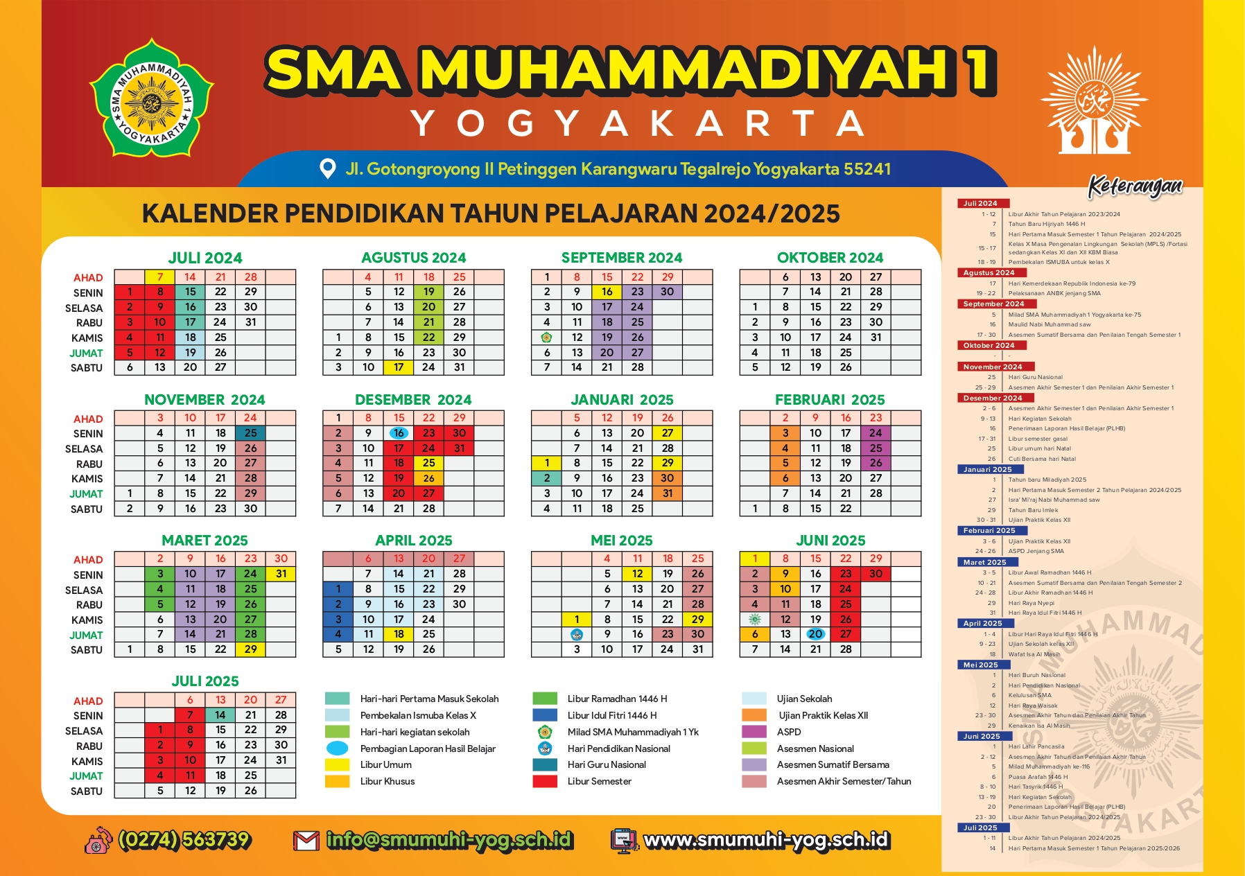 Kalender Pendidikan Tahun Pelajaran 2024-2025