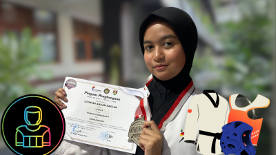LUTHFIAH AMAANI NAFILAH RAIH JUARA 2 DALAM LOMBA TAEKWONDO KATEGORI POOMSAE