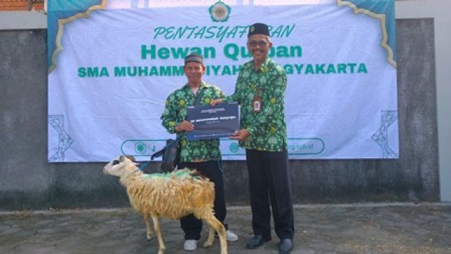 SMA MUHI SERAHKAN 48 HEWAN QURBAN UNTUK AUM DI SELURUH DIY