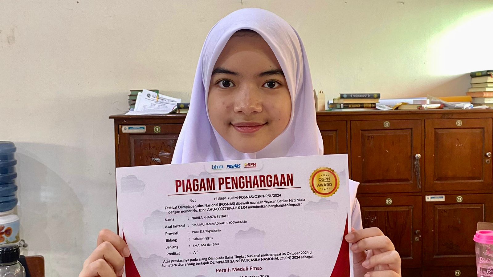 NABILA KHANZA SETIADI,  JUARA OSPN 2024: INSPIRASI BAGI GENERASI MUDA