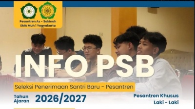 Pesantren As-Sakinah SMA Muhammadiyah 1 Yogyakarta Buka Penerimaan Santri Baru Tahun Ajaran 2026/2027