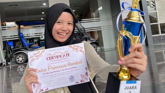 Bersaing di Tingkat Nasional, Zaira Princessa Hambali  Raih Juara 3 Storytelling ADEC UAD 2026
